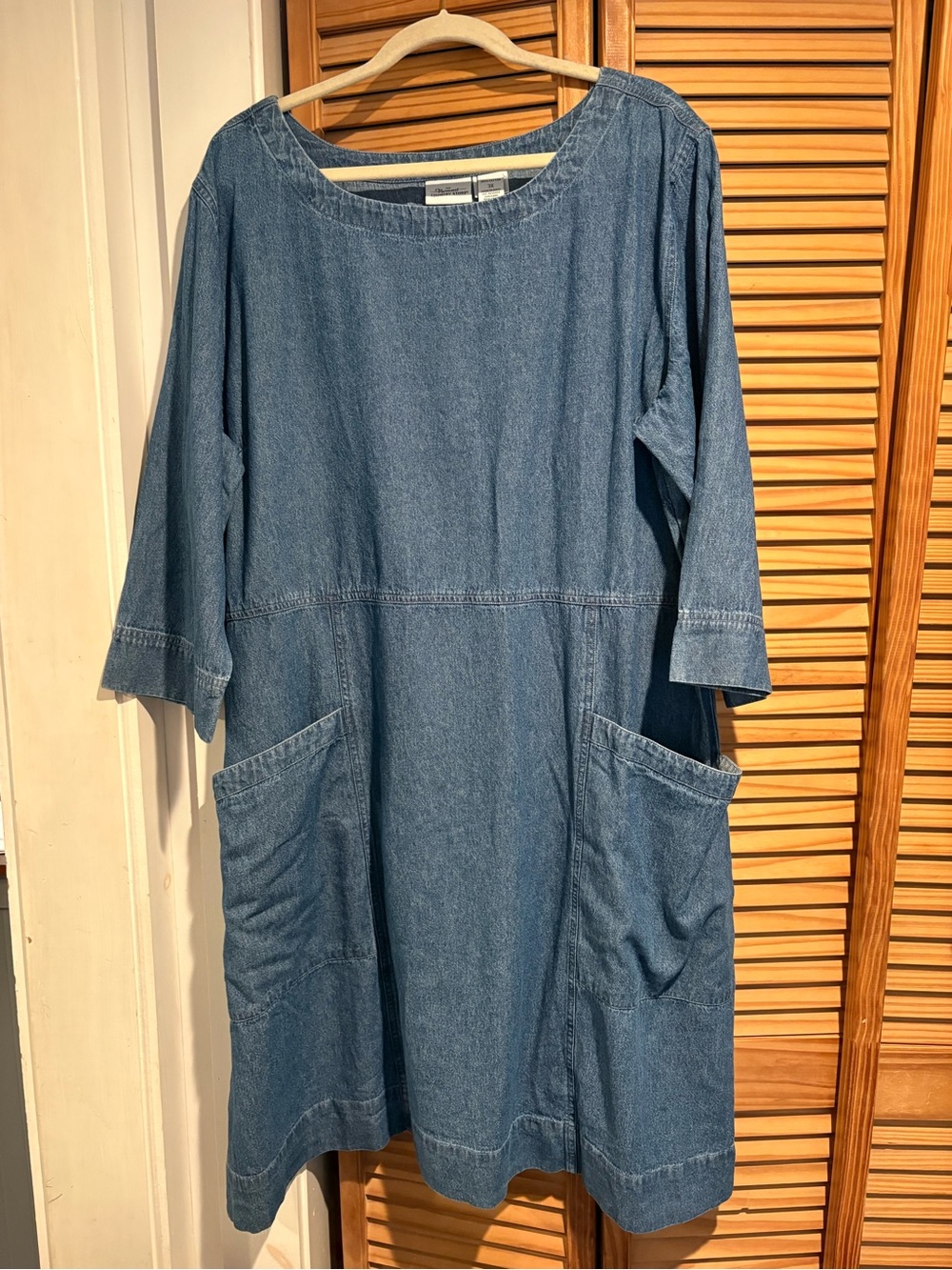 Vermont Country Store Denim Blue Dress Pockets 73966 Women's Size 3X Cottagecore